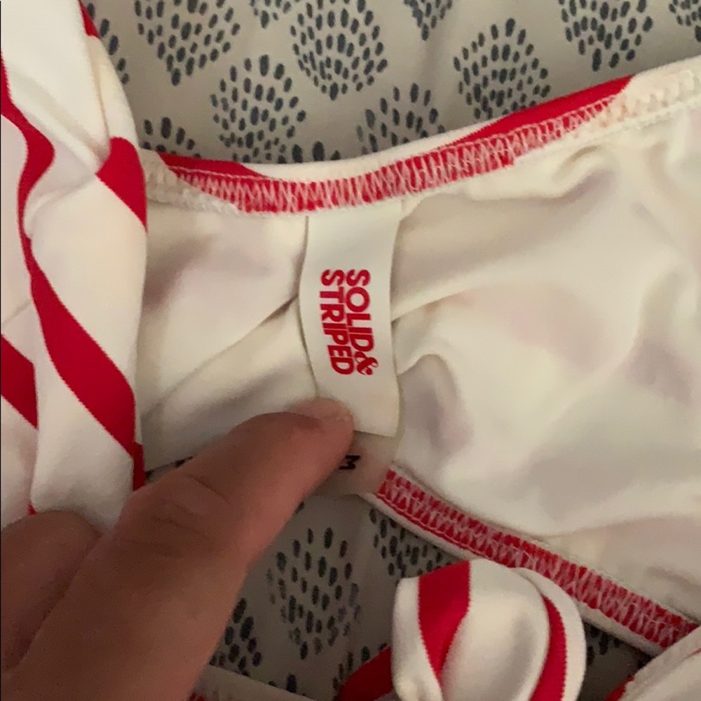 Solid and striped 2 piece bikini